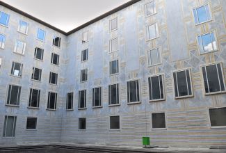 Restaurierung der Sgraffito-Fassade - Regierung von Unterfranken